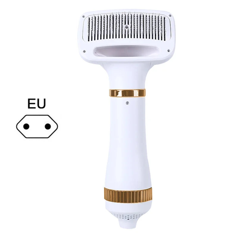 2-in-1 Pet Hair Dryer & Grooming Brush – Portable Quiet Blower Comb for Dogs & Cats