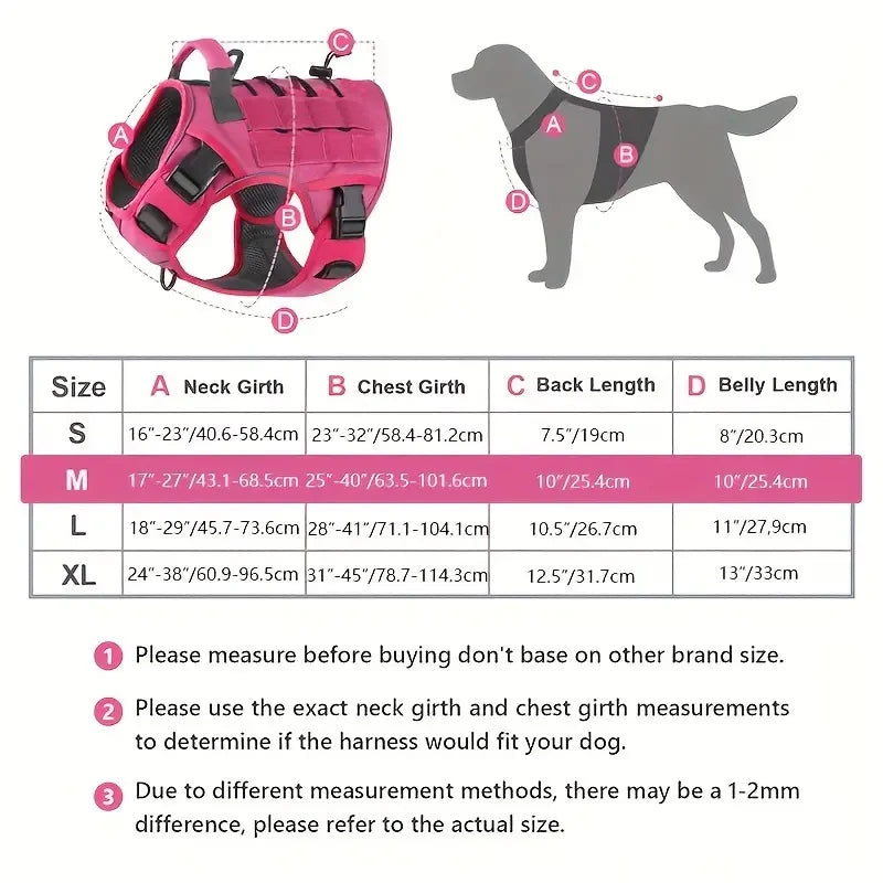 Adjustable No-Pull Tactical Dog Harness – Heavy-Duty Reflective Vest with Handle for Large Breeds