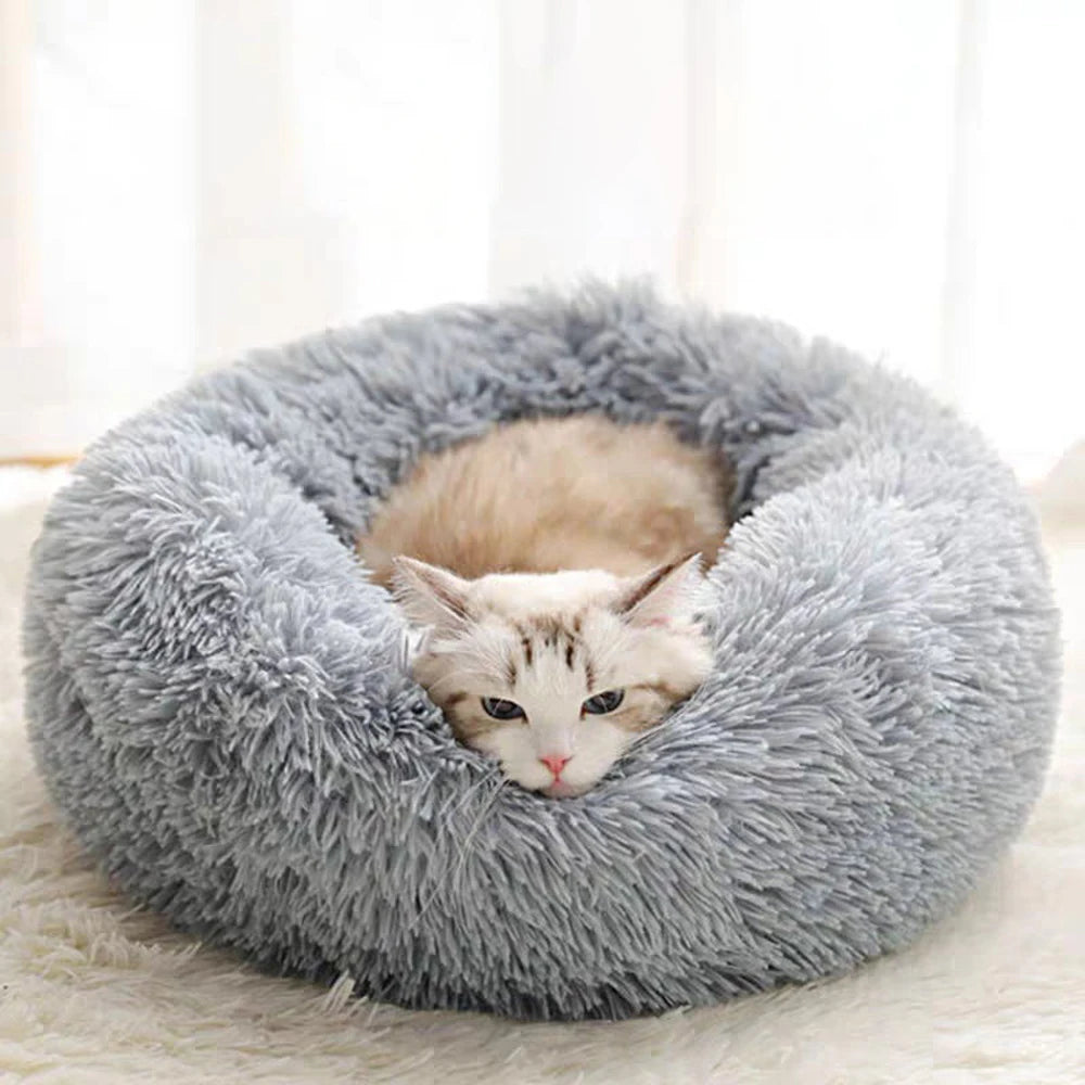 Cozy Winter Plush Pet Bed – Warm Calming Nest for Small Dogs & Cats (40cm)
