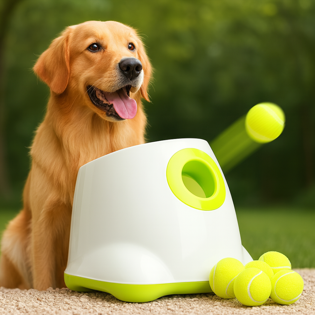 Automatic Dog Ball Launcher – Interactive Tennis Throwing Machine with Rechargeable USB Power