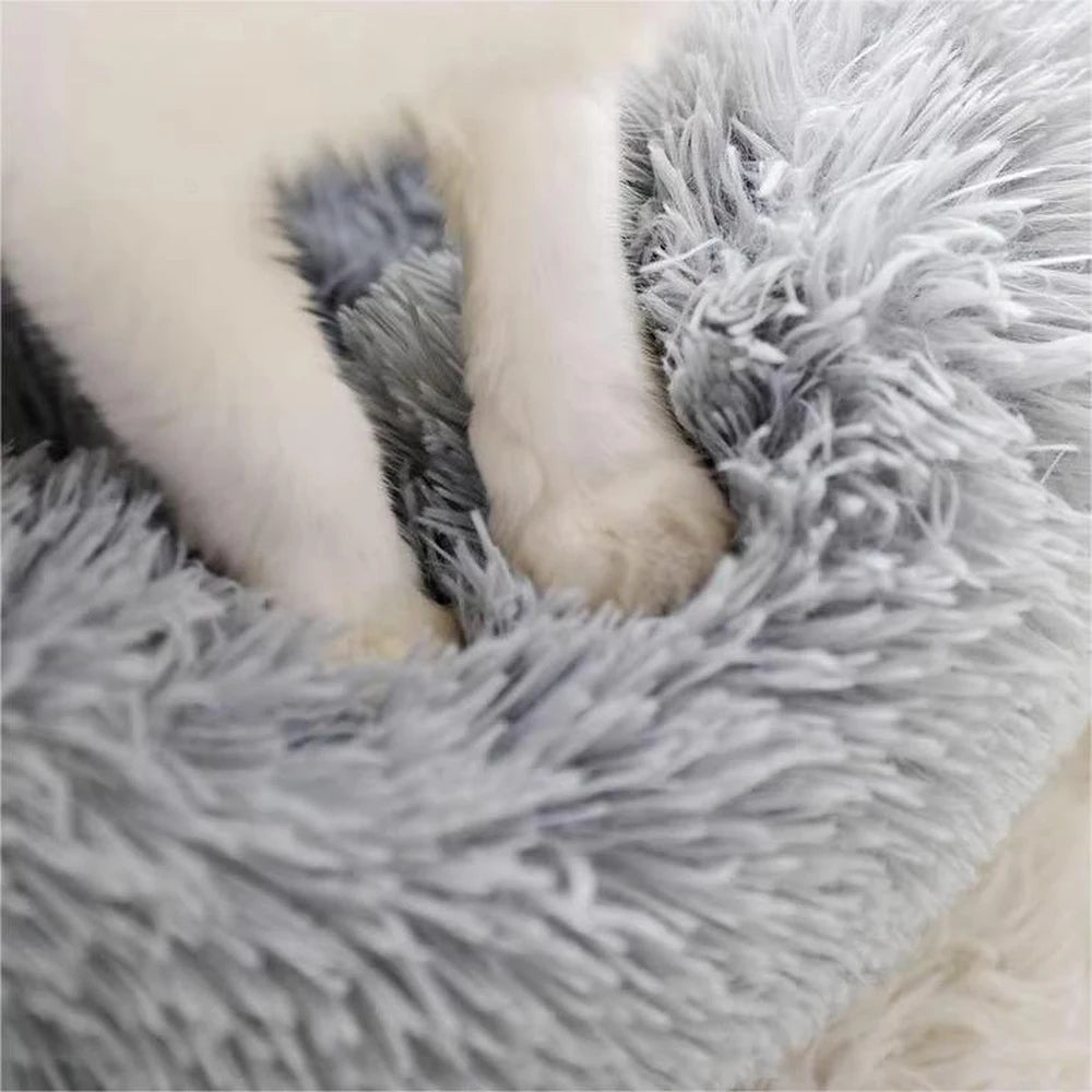 Cozy Winter Plush Pet Bed – Warm Calming Nest for Small Dogs & Cats (40cm)